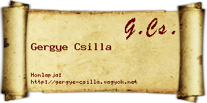 Gergye Csilla névjegykártya